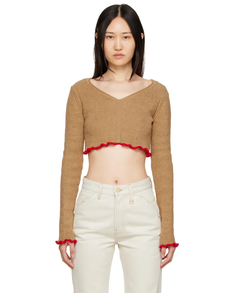 Jacquemus Tan & Red 'La Maille Santon' Sweater 810