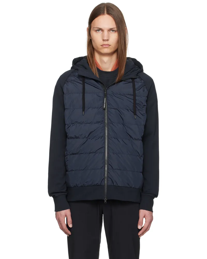 Canada Goose Navy Hybridge Huron Zip Down Jacket Atlantic