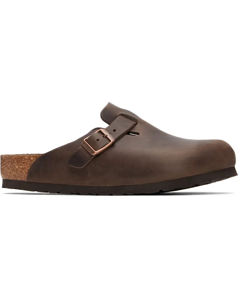 Birkenstock Brown Regular Boston Slip-on Loafers Habana
