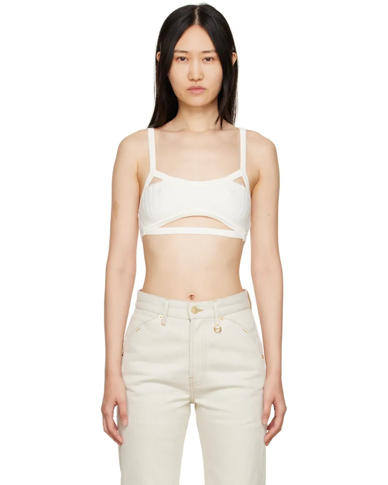 Jacquemus White 'Le Bandeau Bellinu' Bra 100