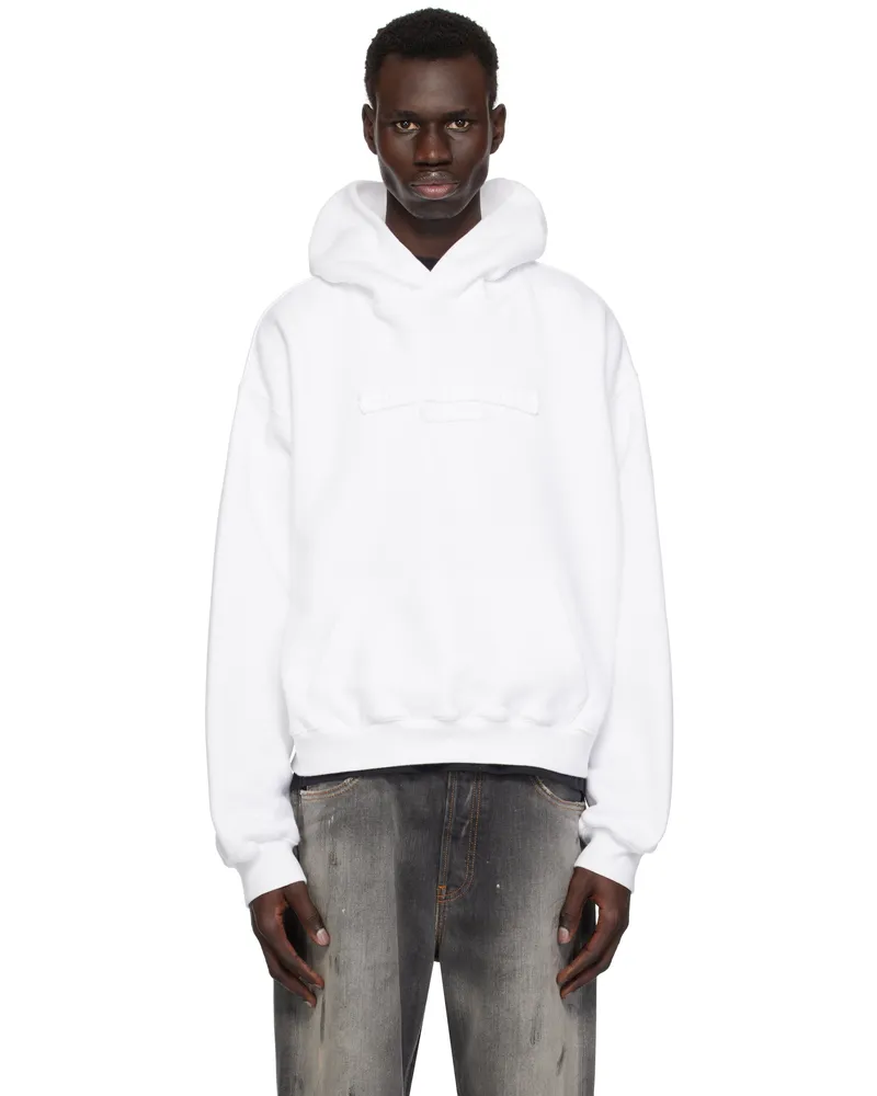 Alexander Wang White Oversize Logo Hoodie White