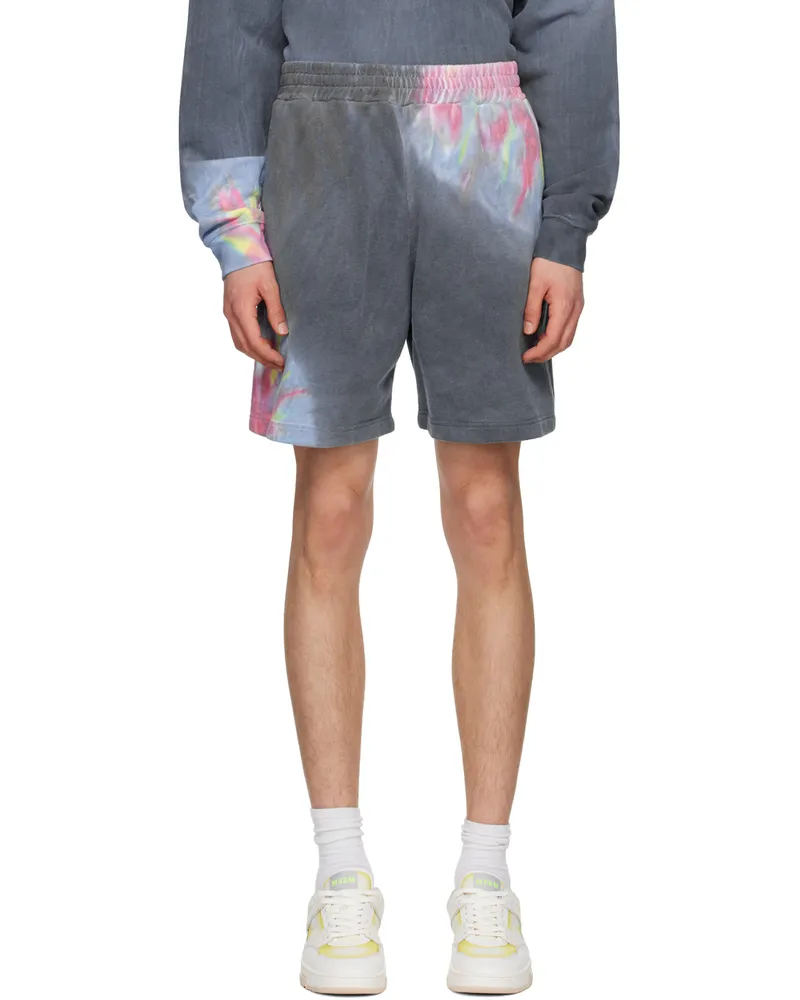 MSGM Gray Tie-Dye Shorts 88