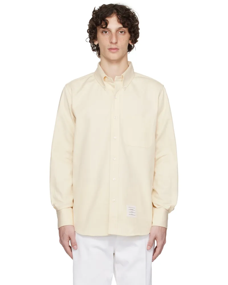Thom Browne Beige Straight Fit Denim Shirt 100