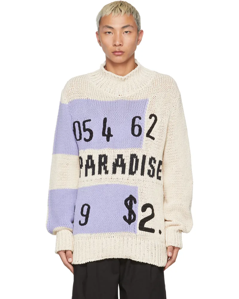 Jil Sander Beige Jacquard Knit Sweater 975