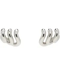 Balenciaga Silver Loop Trio Earrings Shiny