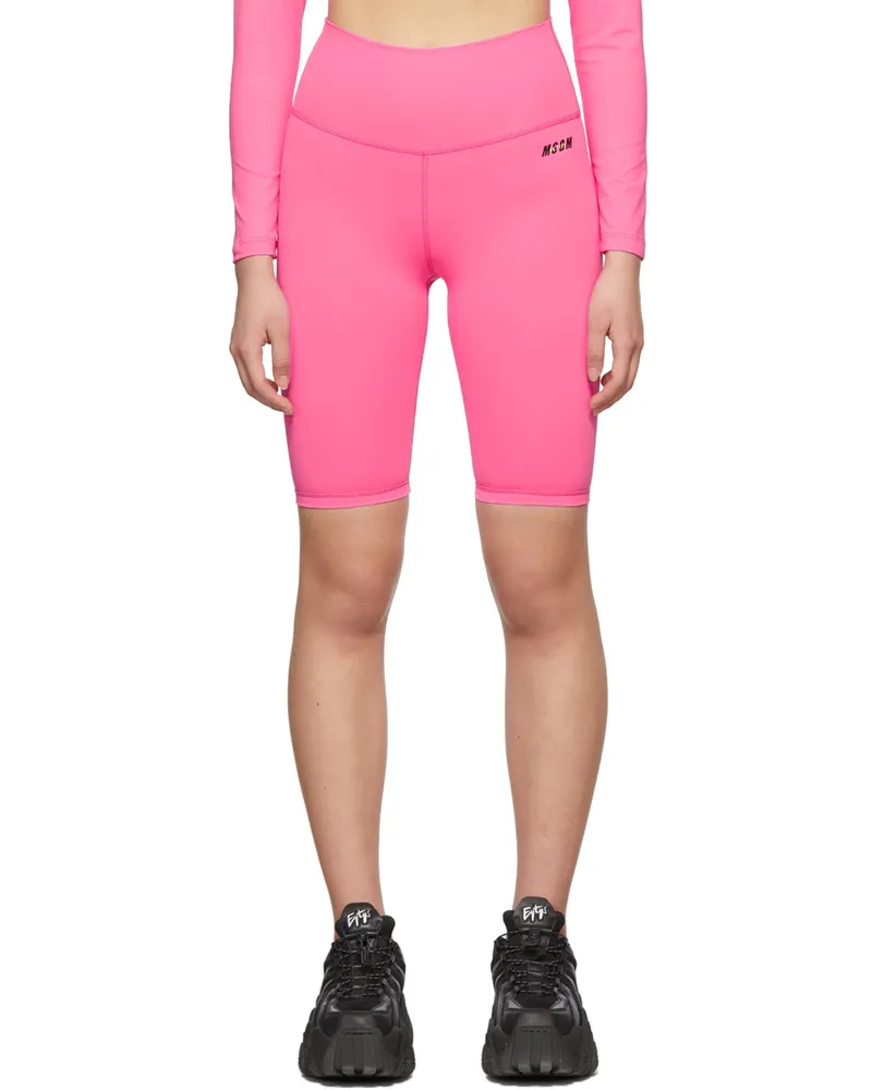 MSGM Pink Micro Logo Bike Shorts 15