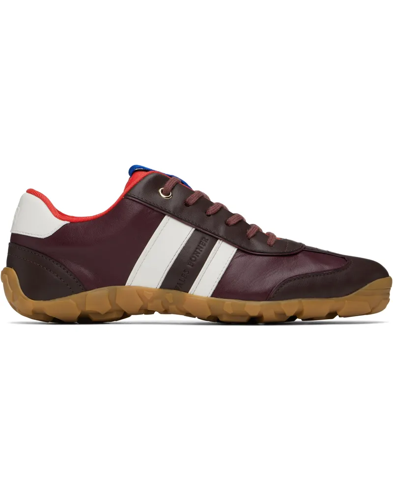 Wales Bonner Burgundy 'The Cadence' Sneakers Cognac