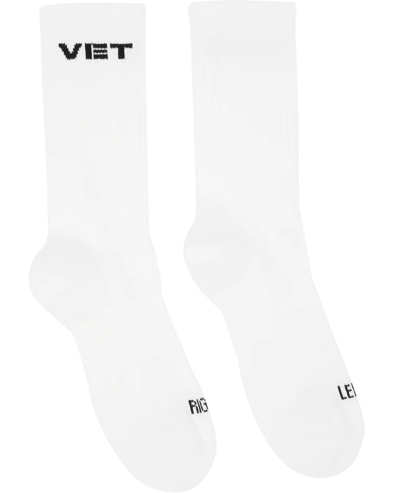 VETEMENTS Two-Pack White 'VET' Socks White