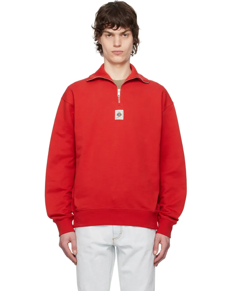Bally Red Half-Zip Sweatshirt Swiss