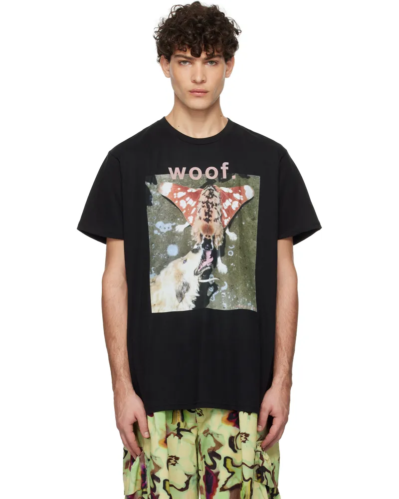 Collina Strada Black Printed T-shirt Moth