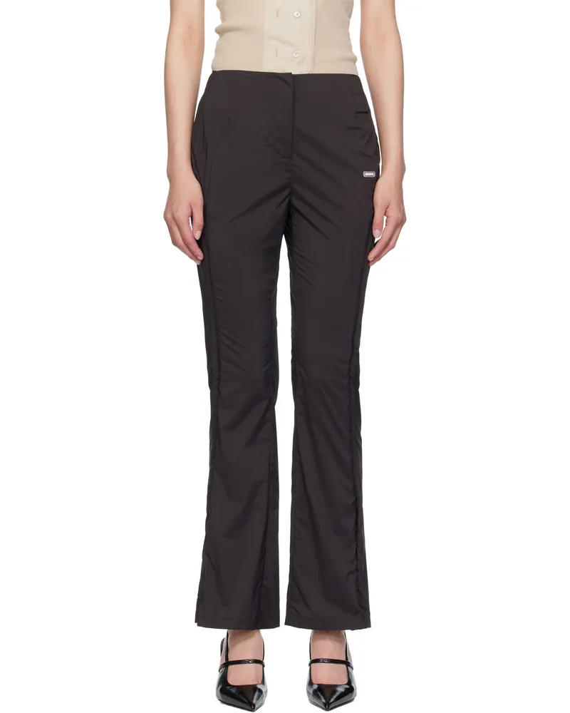 AMOMENTO Gray Side Vent Trousers Charcoal