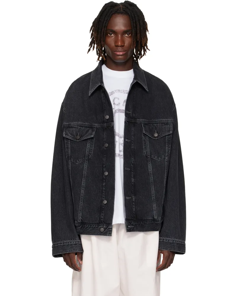 Acne Studios Black Relaxed-Fit Denim Jacket 900
