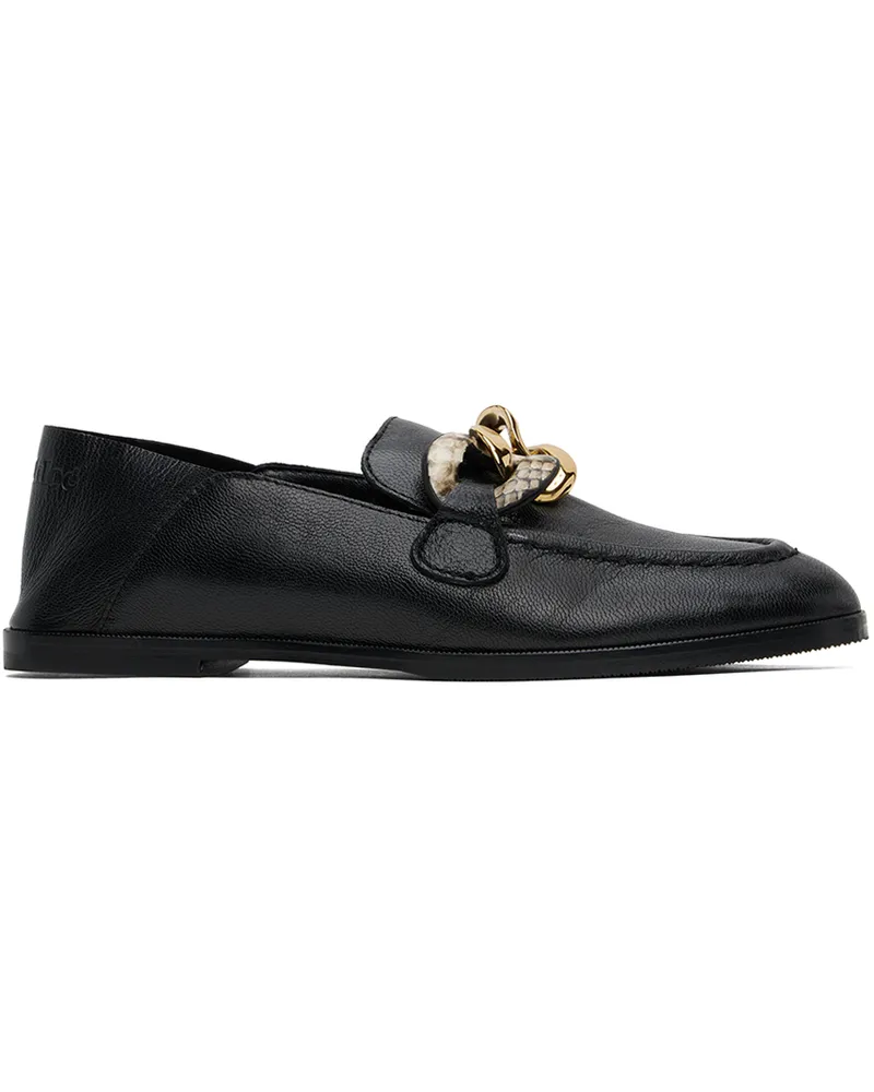 See by Chloé Black Chain Line Loafers 999-black