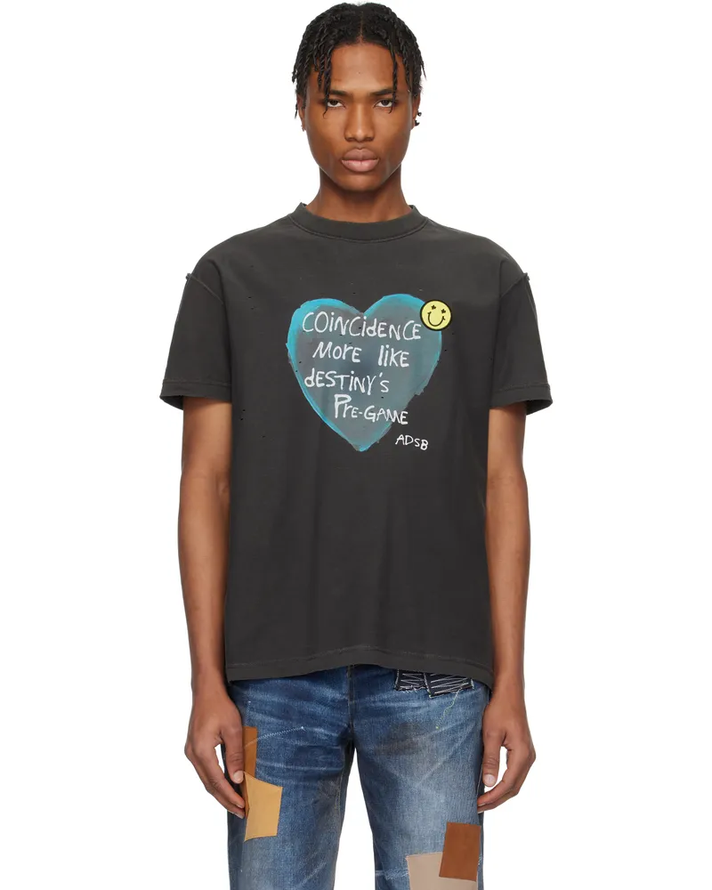 Andersson Bell Gray Heart Message T-shirt Charcoal