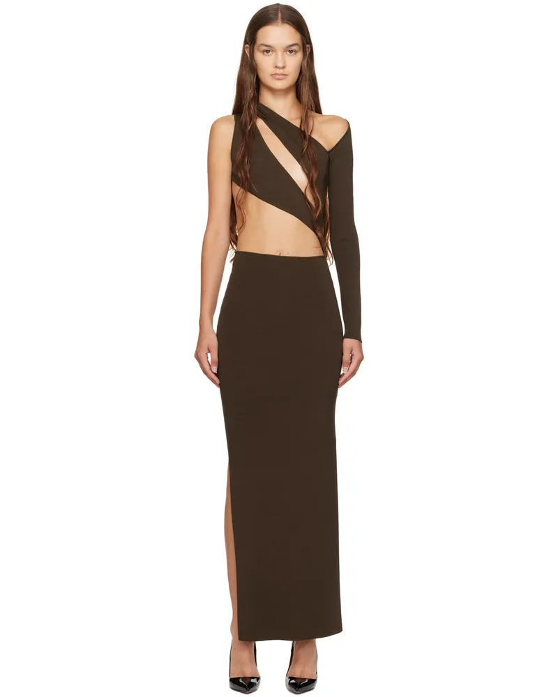 Aya Muse Brown Cutout Maxi Dress Chocolate