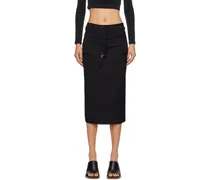 Black Le Chouchou 'La Jupe Caraco' Midi Skirt