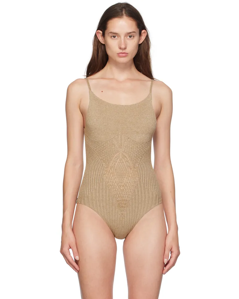 Isa Boulder Beige Vey Scoop Bodysuit Sand