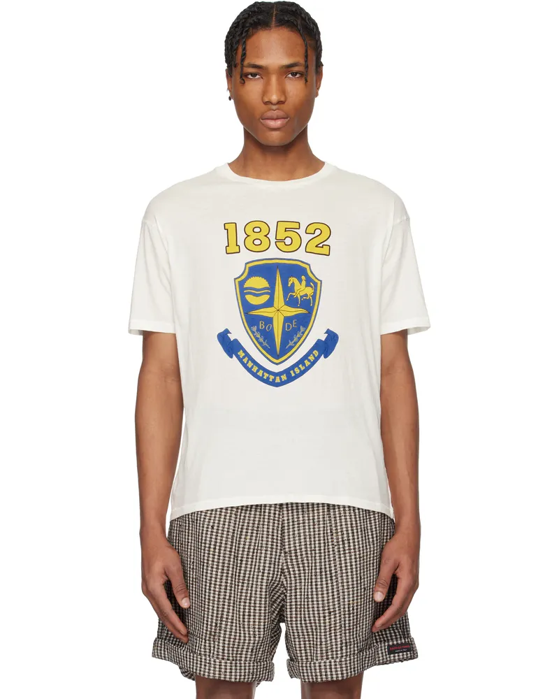 BODE White Crest Boxy T-shirt Cream