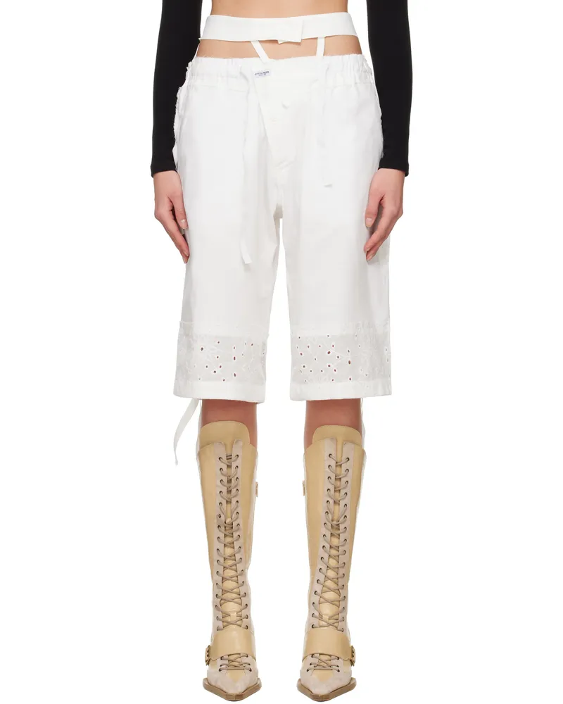OTTOLINGER White Baggy Cargo Shorts White
