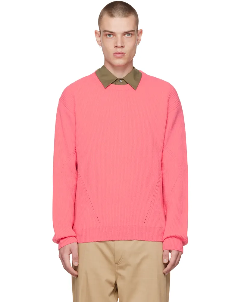 SOLID HOMME Pink Crewneck Sweater 613p