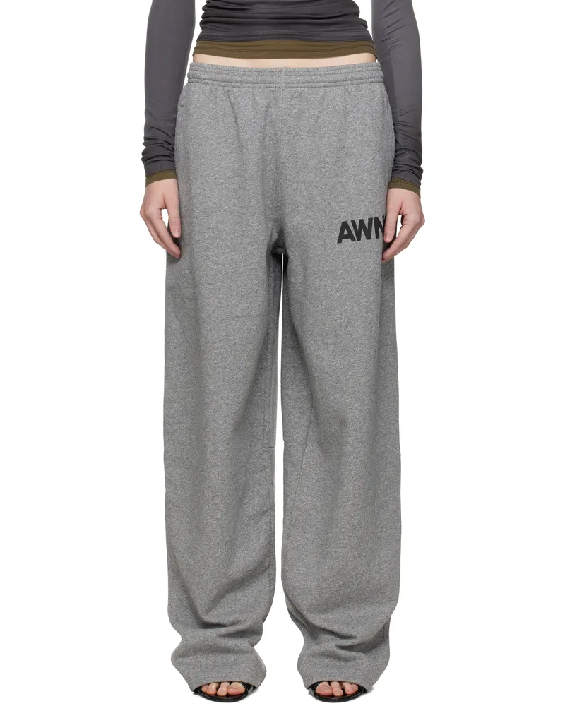 Alexander Wang Gray Logo-Detailed Oversize Sweatpants Dark