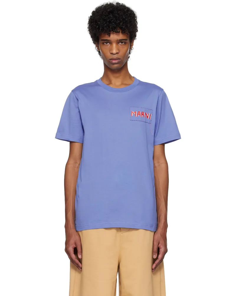 Marni Blue Logo Patch T-shirt 00b26