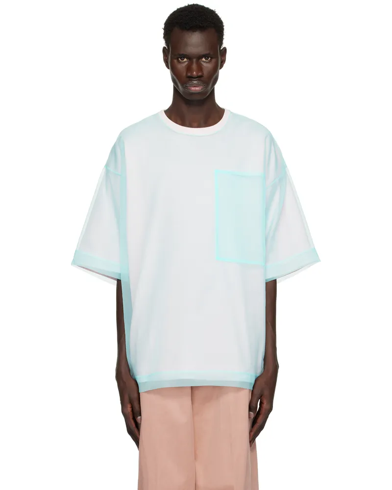 Dries van Noten Blue & Pink Layered Organza T-shirt 315