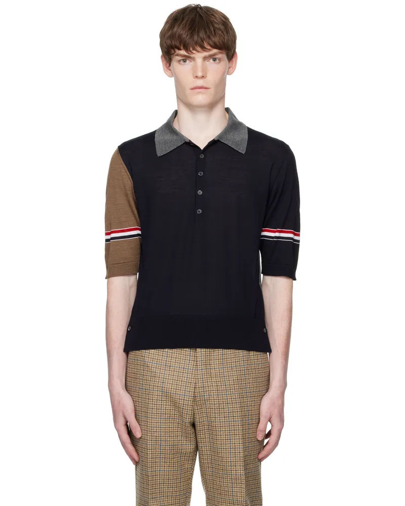 Thom Browne Multicolor Fine Merino Wool Funmix Polo 978navy