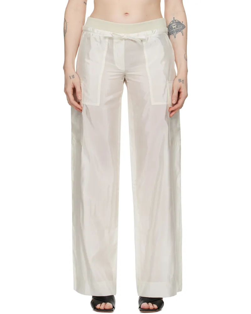Palm Angels Off-White Drawstring Trousers Off