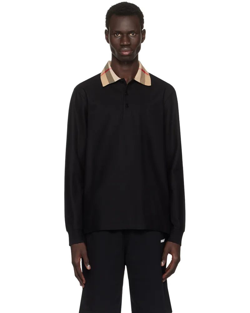 Burberry Black Cotton Polo Black