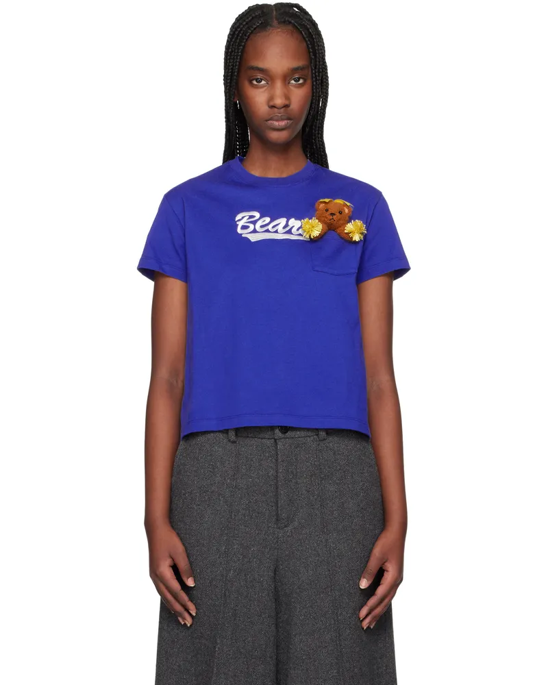 Doublet Blue Cheerleading Bear T-shirt Blue