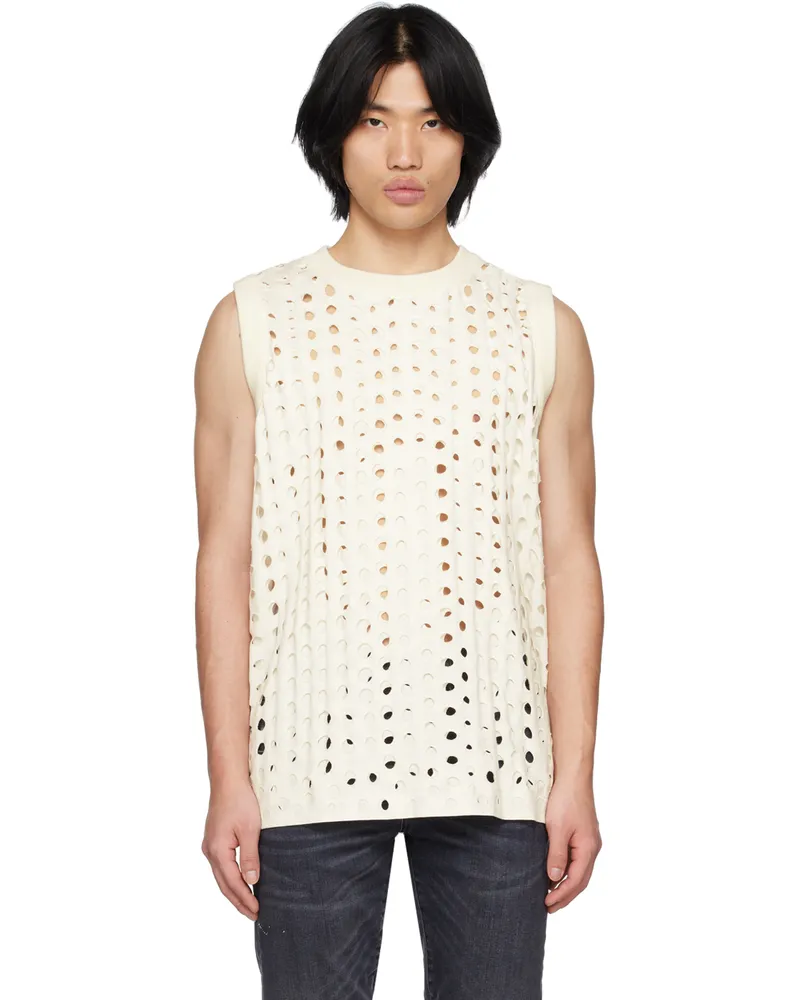 RTA White Tobias Tank Top Burned