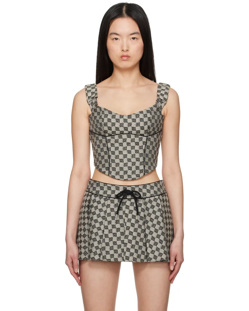 MISBHV Gray Monogram Canvas Corset Top Mlc