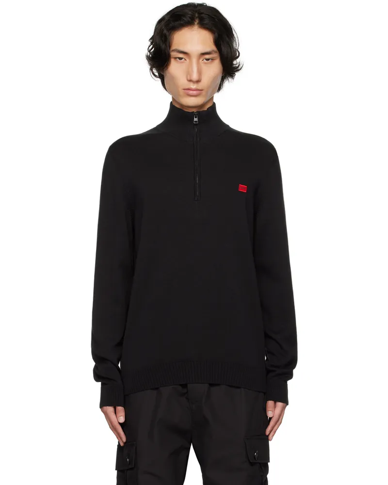 HUGO BOSS Black Half-Zip Sweater 001