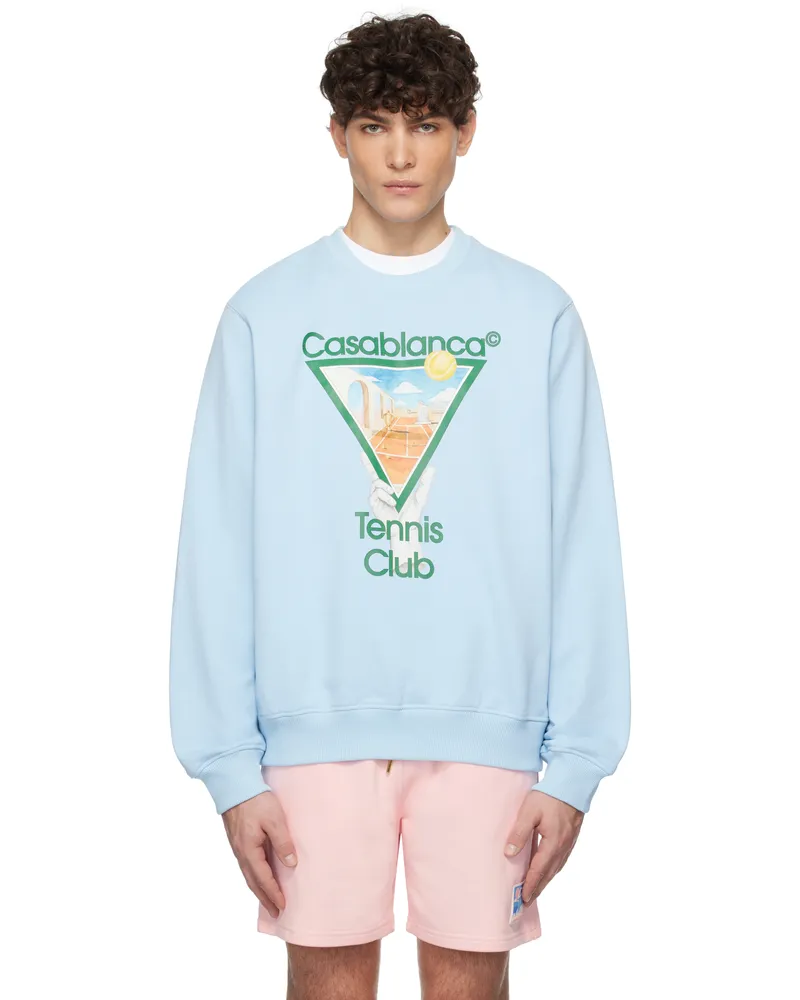Casablanca Paris Blue Metaphysical Tennis Icon Sweatshirt Light