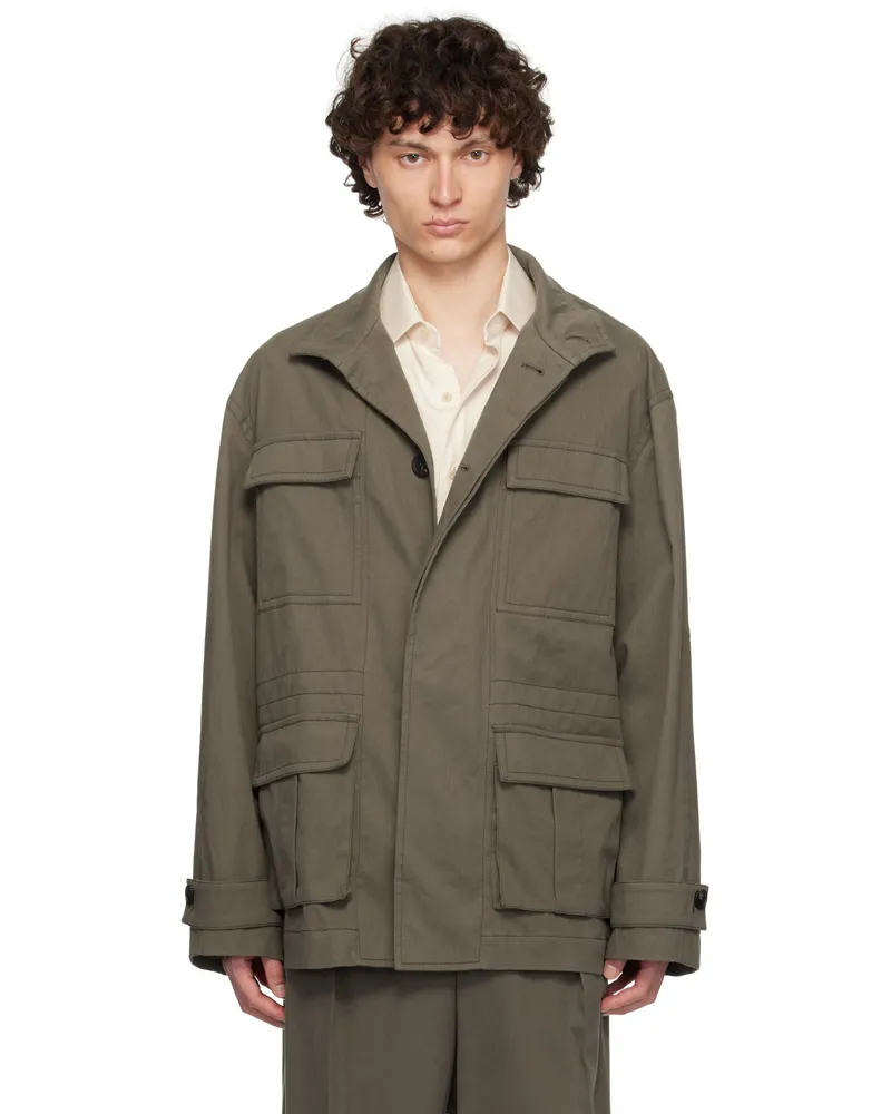 Ferragamo Taupe Saharan Jacket Concrete