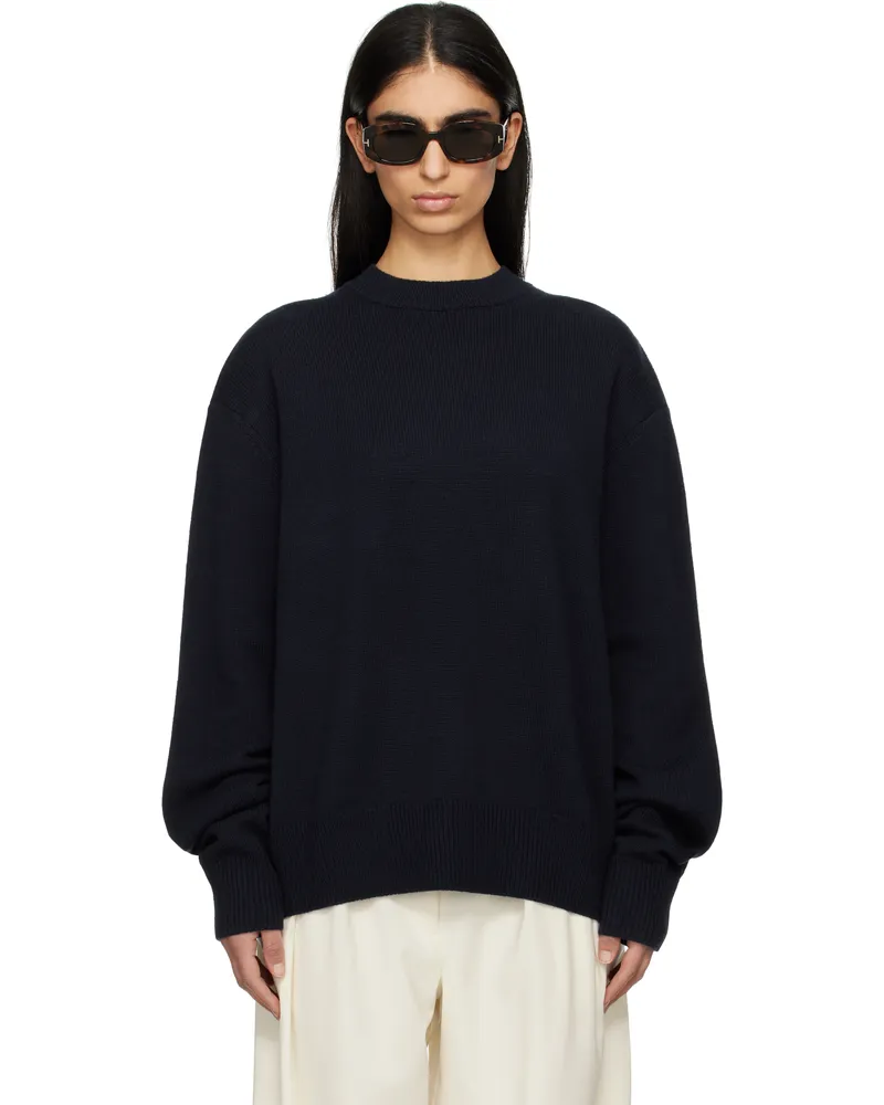 FRANKIE Shop Navy Rafaela Padded Knit Sweater Navy