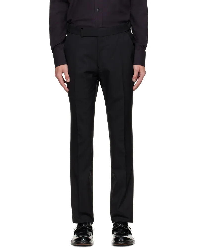 Tom Ford Black Super Plain Weave Dyllan Trousers Naablack.