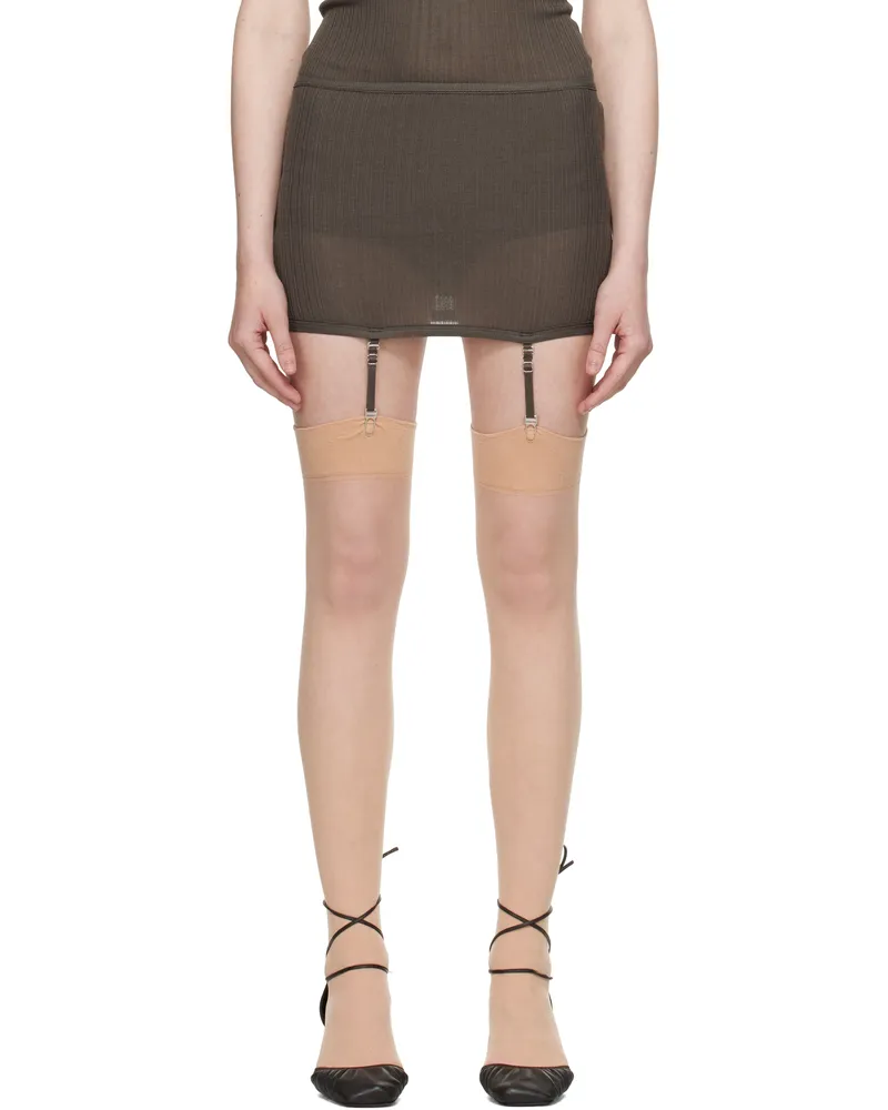 Christophe Lemaire Brown Underwear Suspenders Miniskirt Br449