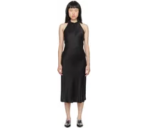 Black Halter Midi Dress