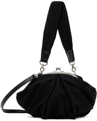 Yohji Yamamoto Black Tuck Clasp Pochette Bag Black