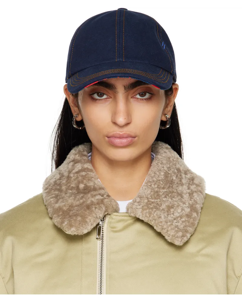 Burberry Blue Denim Baseball Cap Indigo