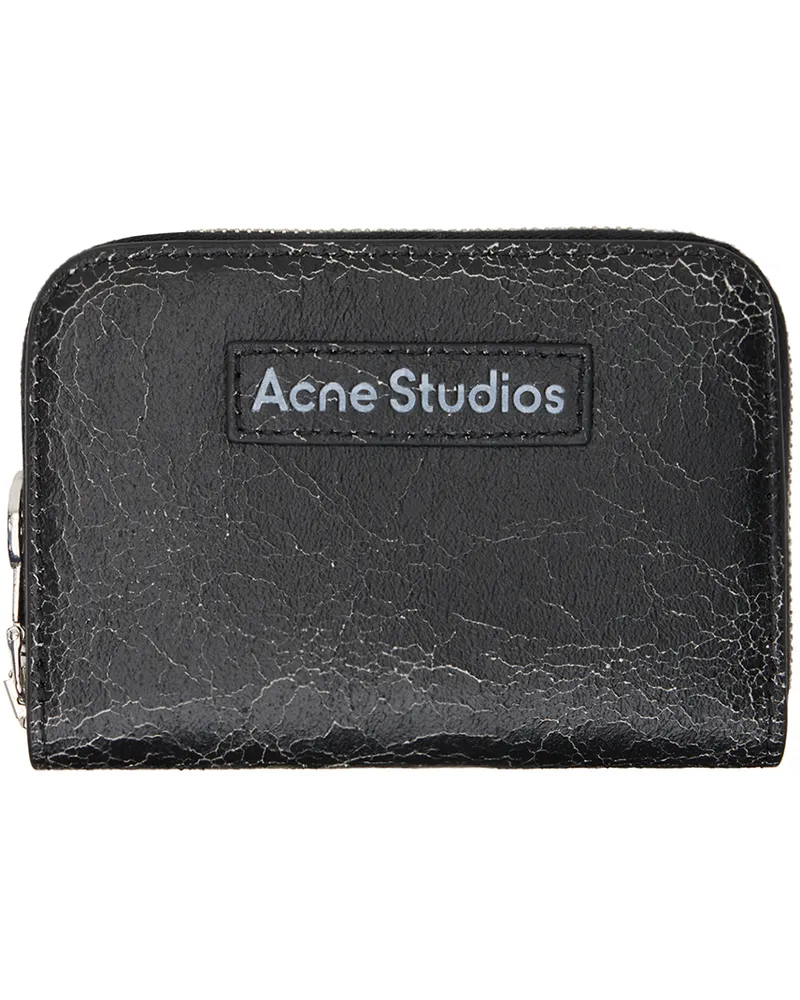 Acne Studios Black Leather Zip Wallet Black