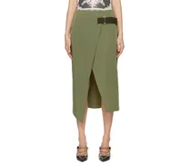 Khaki Solana Midi Skirt