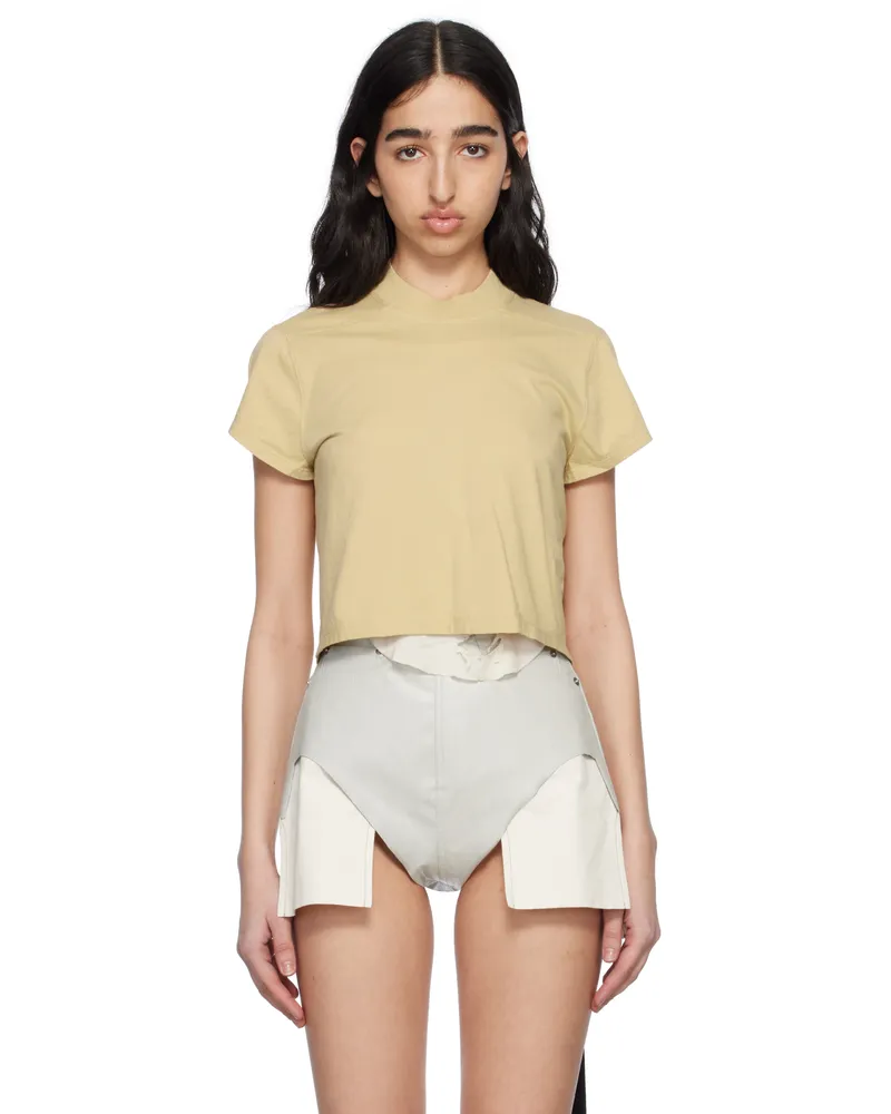 DRKSHDW by Rick Owens Beige Hollywood Cropped Small Level T-shirt 81