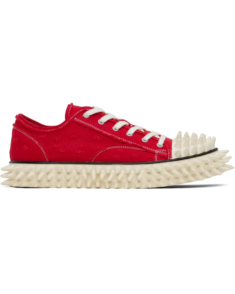Doublet Red Spiky Canvas Sneakers Red