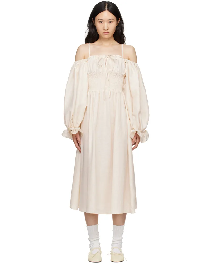 SLEEPER Off-White Cancan Maxi Dress Milk