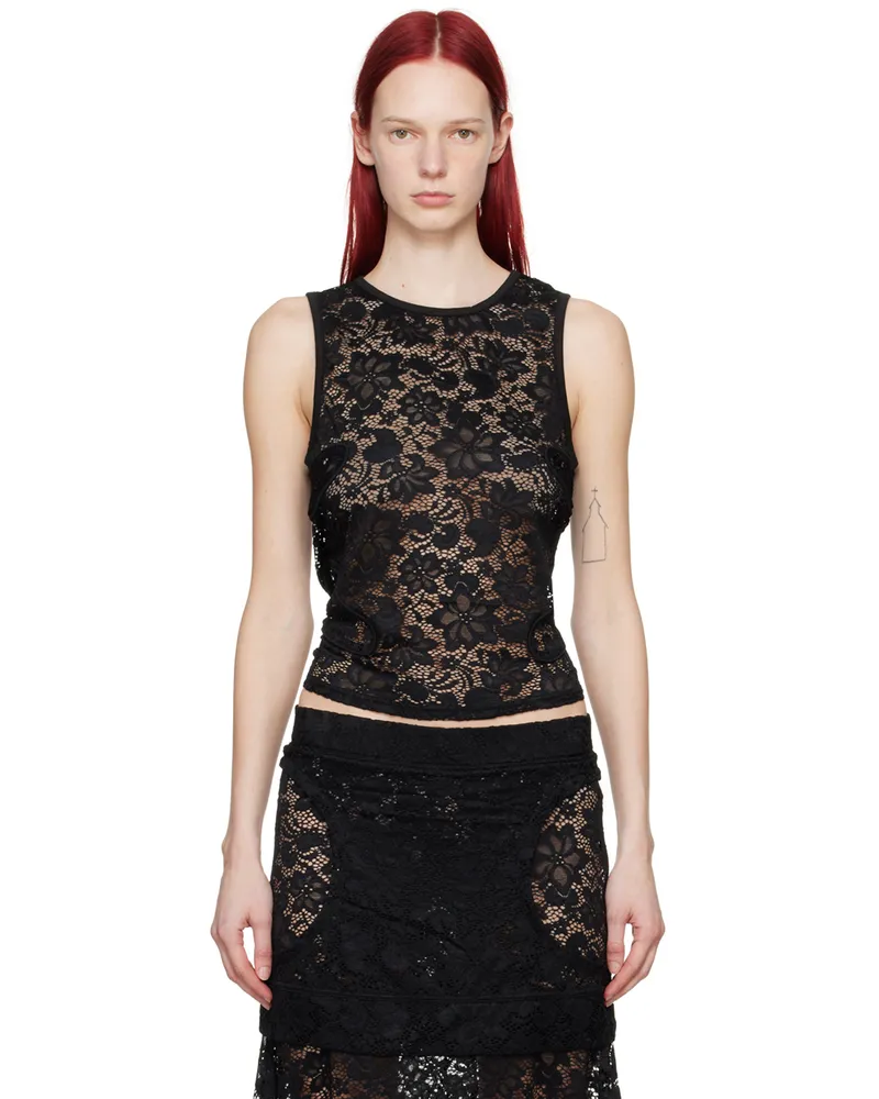 Eckhaus Latta Black Seraph Tank Top Shadow