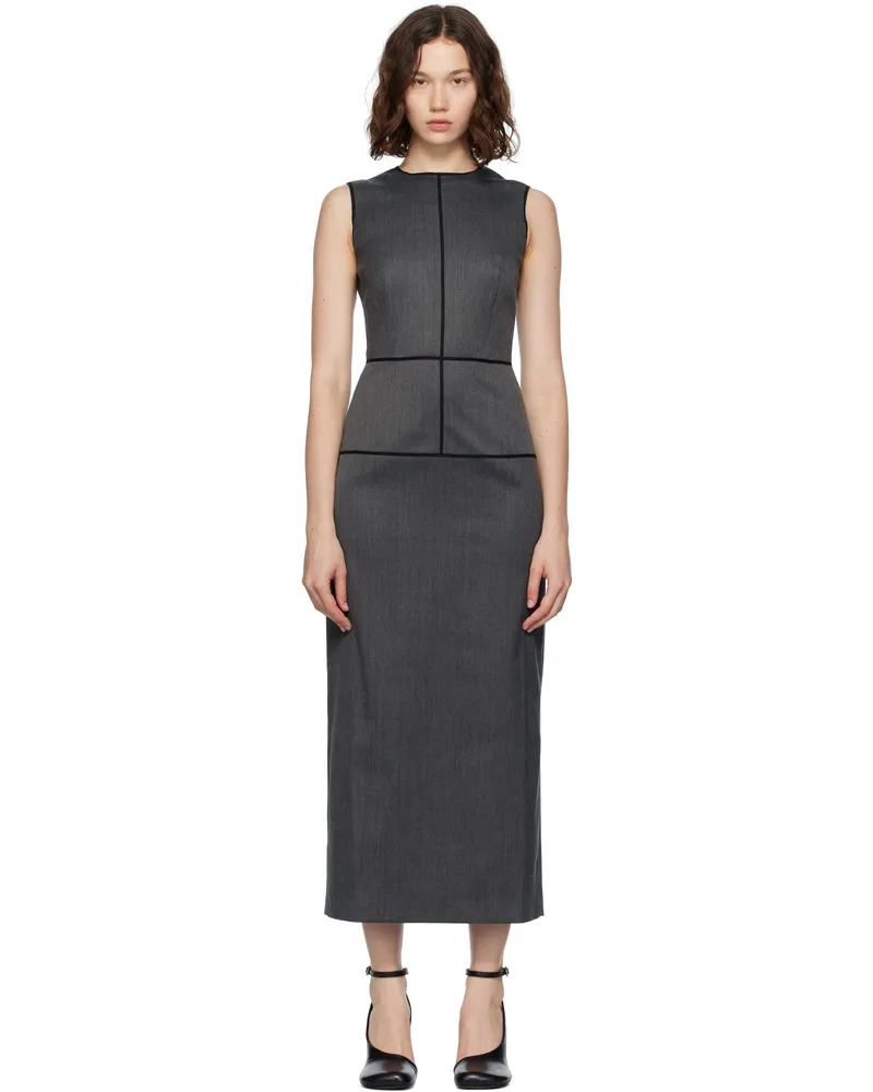 Maison Margiela Gray Raw Edge Midi Dress 860m