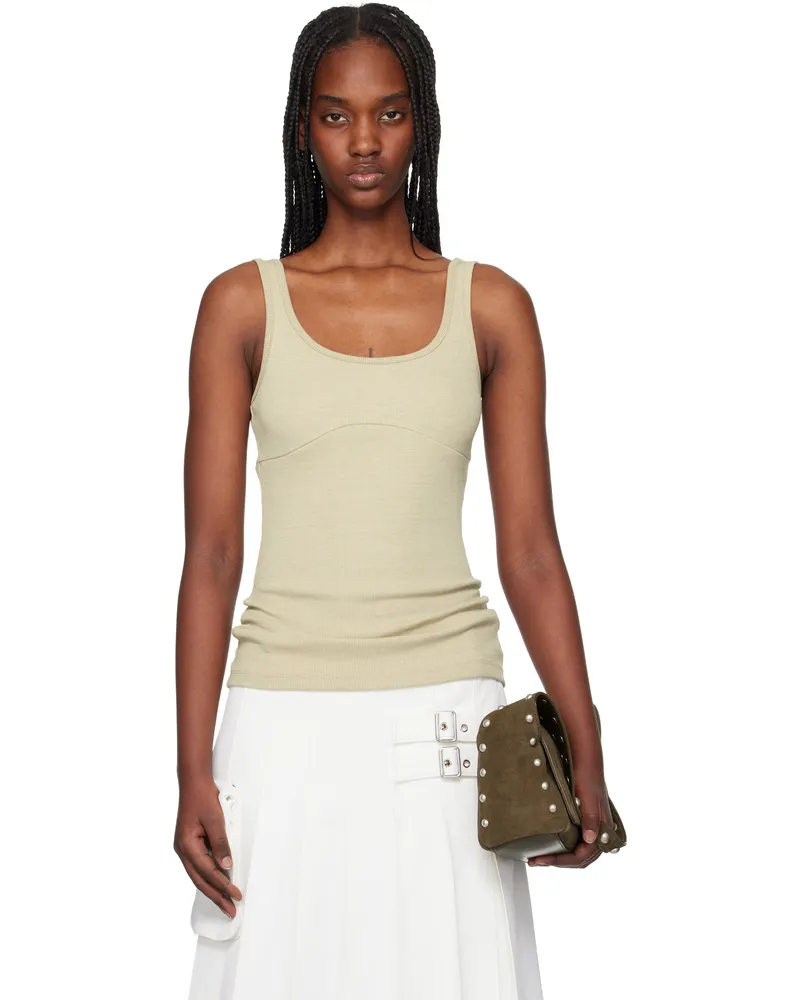 OPEN YY Beige Ribbed Tank Top Beige